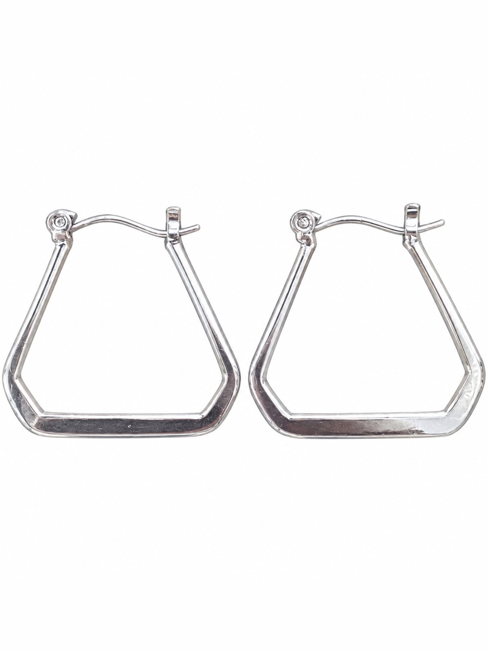 Sterling Silver 925 Geometric Hoop Earrings Modern Square Trapezoid Under 1”